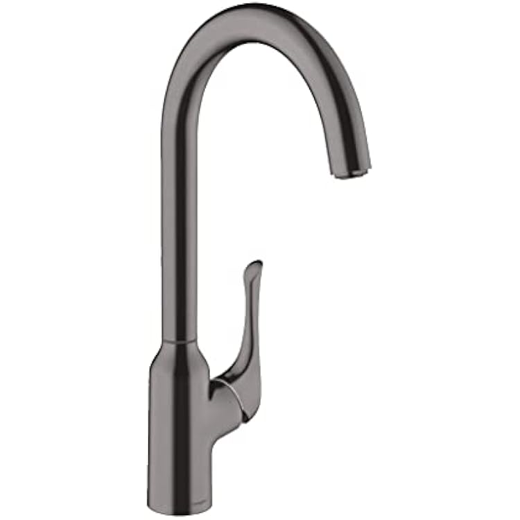 hansgrohe Allegro N Black Bar Kitchen Faucet, Bar Sink Faucet Single Hole, Faucet for Kitchen Sink, Brushed Black Chrome 71845341