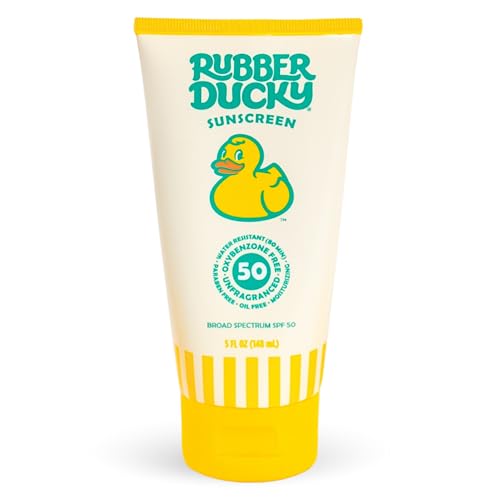 Rubber Ducky | Vitamin E Sunscreen with SPF 50, Water-Resistant Sunscreen for Face and Body | Broad Spectrum Lotion, Oil-Free Moisturizing, Alternative for Moisturizing Sunblock 1 pc., 5oz