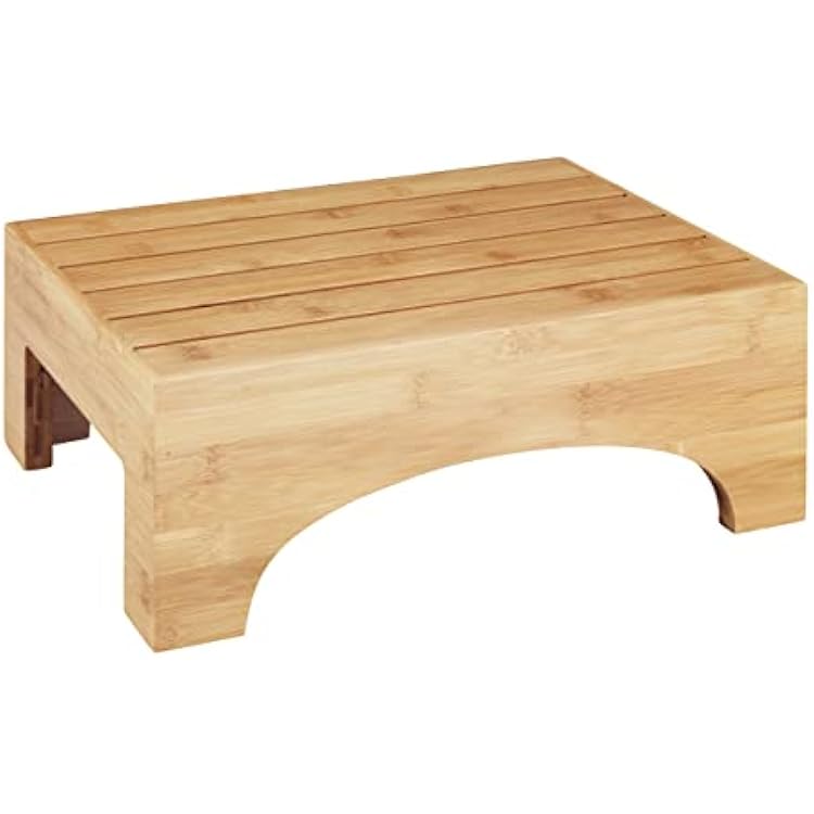 WENKO Bamboo Bathroom Stool Attractive Step Made Bamboo, Helps in The Bathroom to Enter The Tub, Also Ideal in The Guest Toilet or Kitchen, Plant Stool, 40 x 15 x 30 cm, Natural