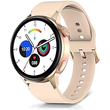 Smart Watch for Men & Women - Android Phones, MakeAnswer Calls, Messaging, Voice Assistant, NFC Functions, Wireless Charging, Long Battery Life, Gold