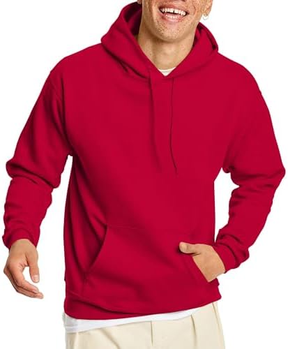 Hanes Mens EcoSmart Hoodie, Midweight Fleece, Pullover Hooded Sweatshirt