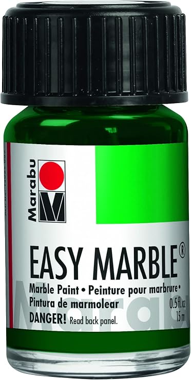 Marabu Easy Marble Paint - Pine Green - Embark on an Artistic Adventure Into the Enchanting and Refreshing World of Evergreen Forests - 15ml